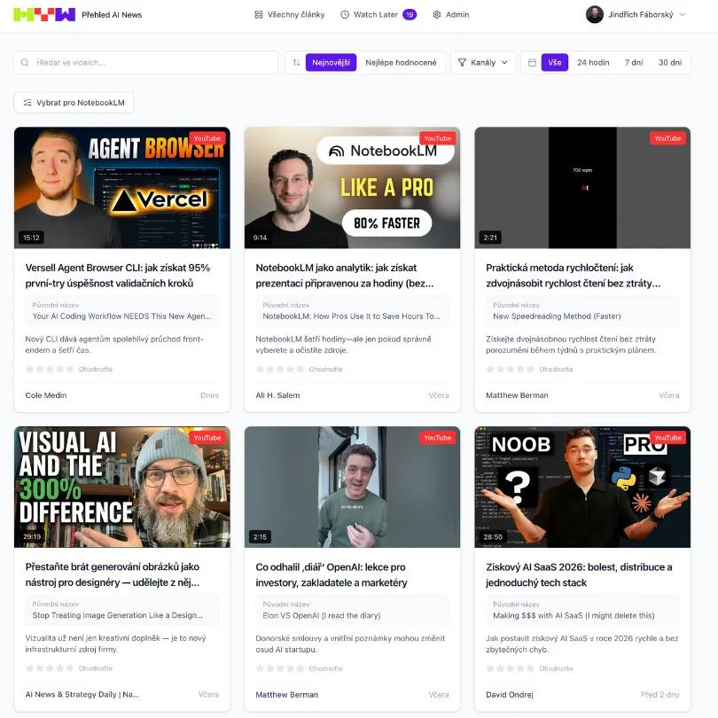 AI News: A YouTube News Aggregator with AI Summaries