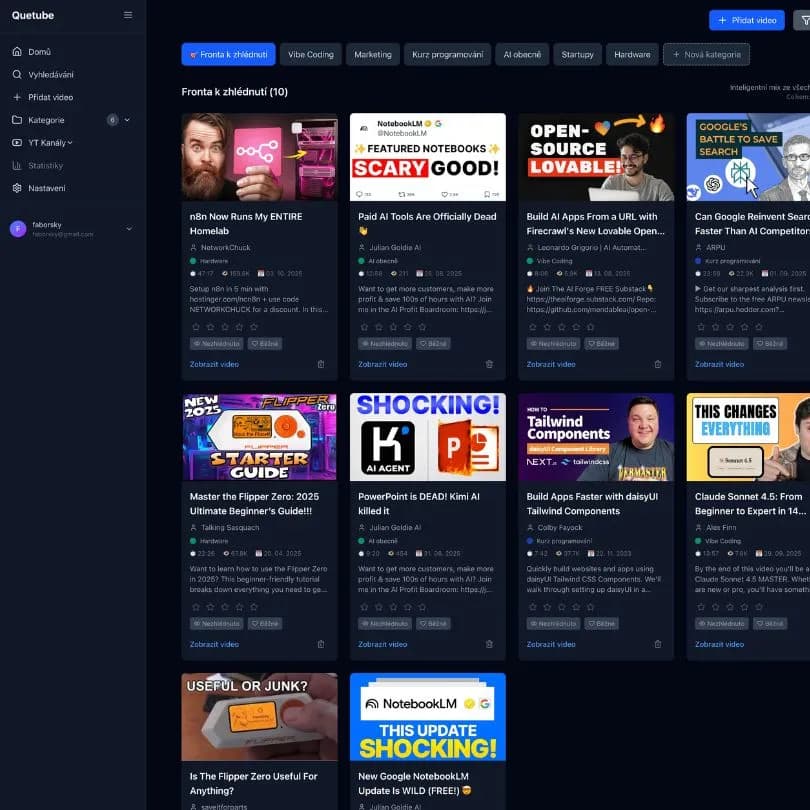 QueTube: My Own YouTube Without Distractions